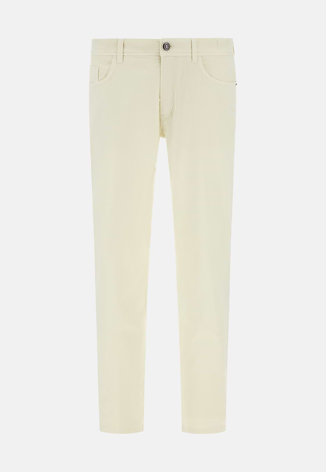 Jean En Coton Tencel Extensible, Jaune, hi-res
