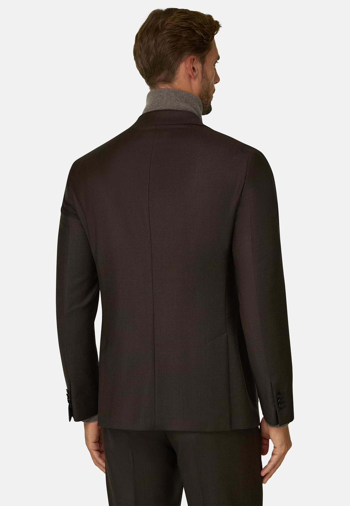 Suit in Wool Mélange, Dark brown, hi-res, 5