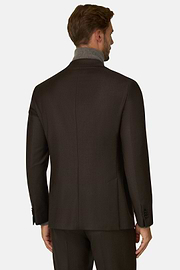 Suit in Wool Mélange, Dark brown, thumb, 5