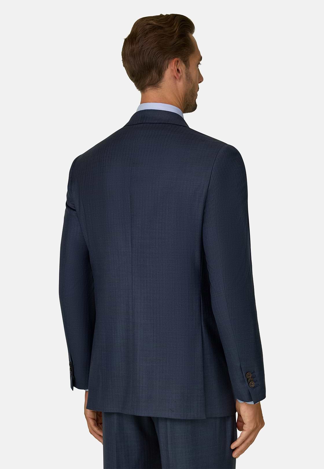 Pinstripe Wool Suit, Blue, hi-res, 5