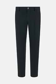 Pantaloni In Cotone Tencel Elasticizzato, Nero, thumb, 5