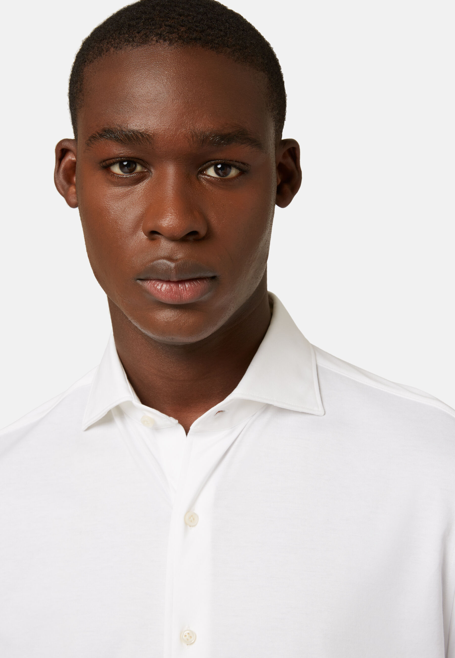 Chemise Polo En Jersey De Coton Coupe Slim, blanc, hi-res