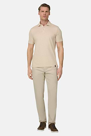 Cotton Linen Polo, Sand, thumb, 1