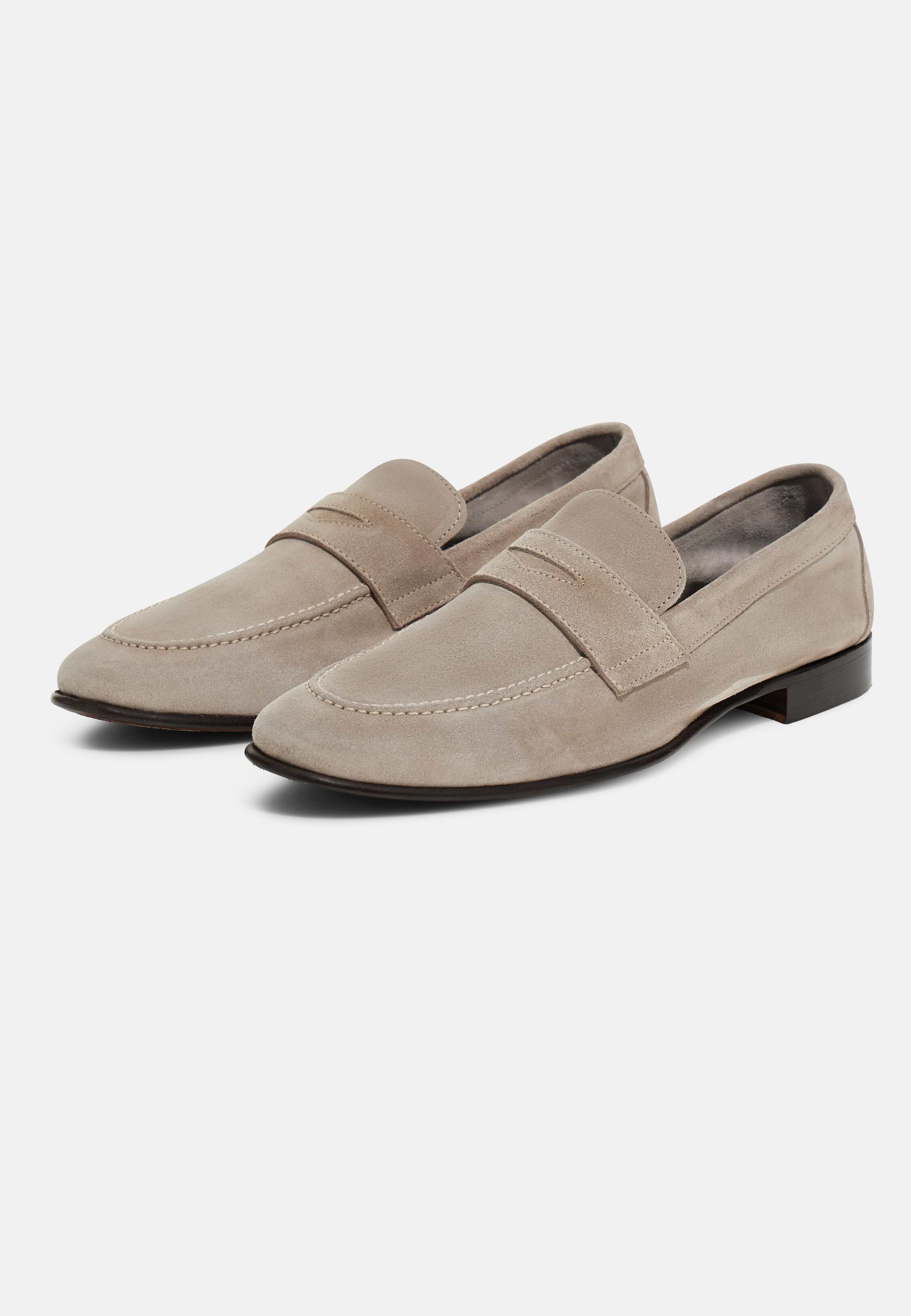 Boggi Milano Men Suede Driving Loafers Sand Slip On Moccasins Logo Size 15 Men main image 4