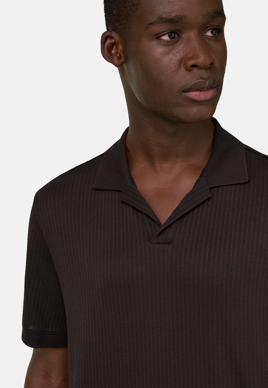 Polo In Cotone Pima Jacquard, Marrone scuro, hi-res, 4