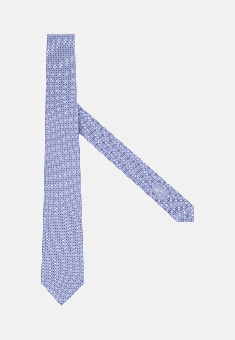 Floral Silk Tie, Light Blue, hi-res