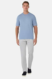 Stretch Cotton/Tencel Trousers, Ice, hi-res