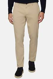 Pantalón De Algodón Elástico, Beige, hi-res