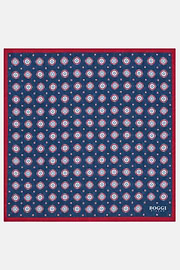 Pochette Motivo Medaglioni In Seta, Navy, hi-res