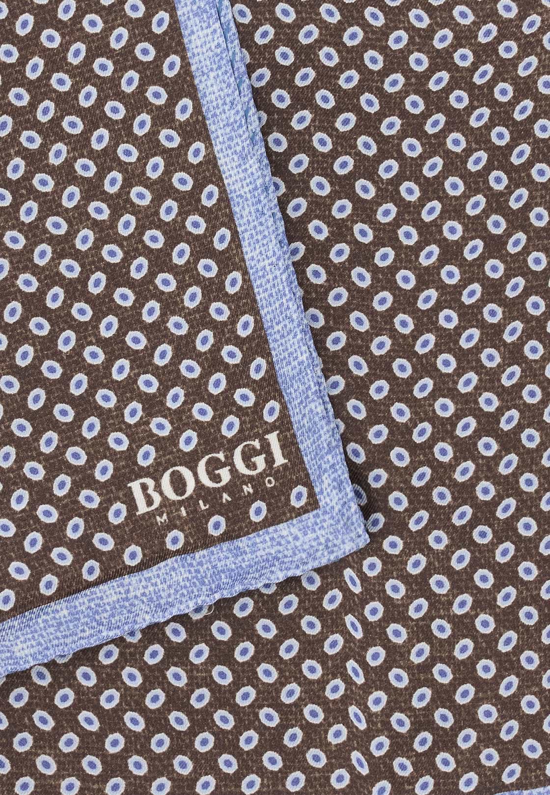 Micro Geometric Silk Pocket Square, Brown, hi-res, 3