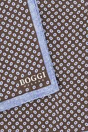 Micro Geometric Silk Pocket Square, Brown, thumb, 3