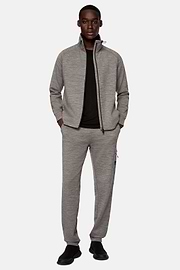 Sweat-Shirt Full Zip En Mélange Coton Scuba Léger, Gris, hi-res