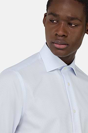 Chemise À Carreaux En Coton Slim Fit, Bleu clair, hi-res