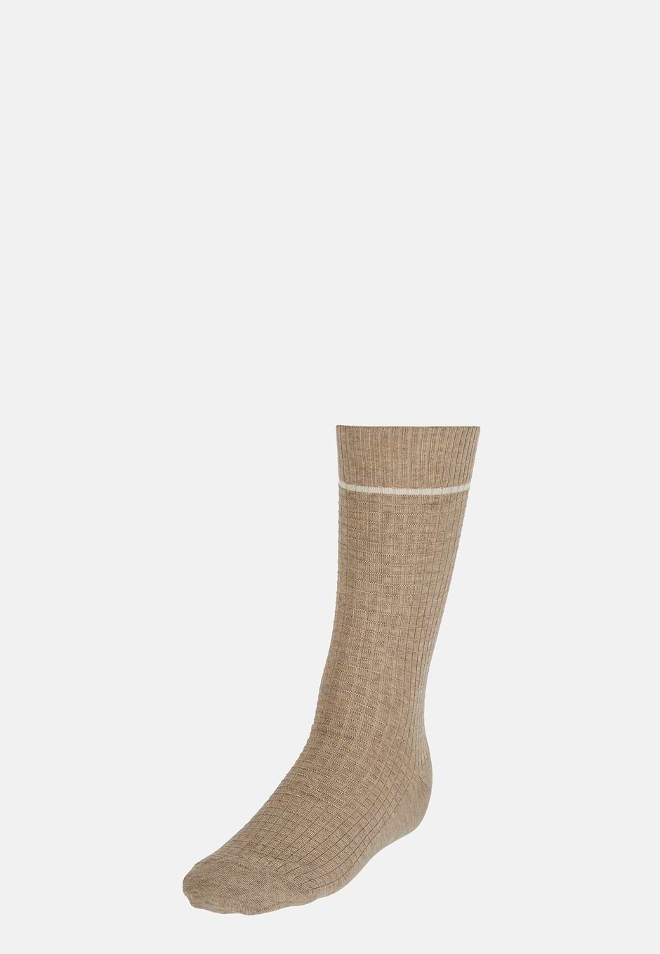 Cotton Blend Jacquard Socks, Beige, hi-res