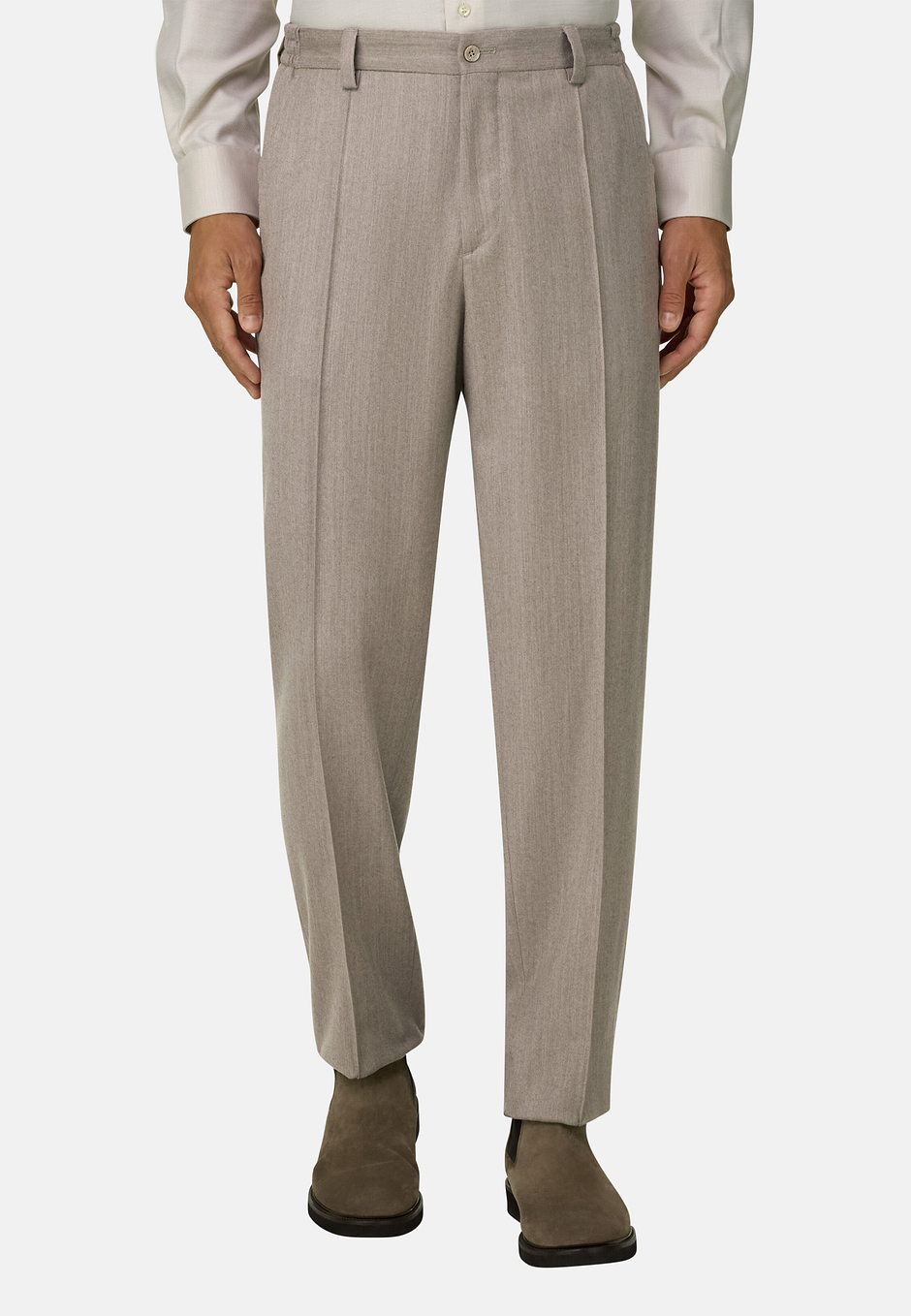 Pantalon en Laine Cachemire Mélange, Sable, hi-res