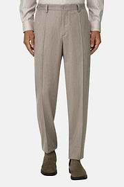 Hose aus melierter Woll-Kaschmir, Sand, thumb, 1