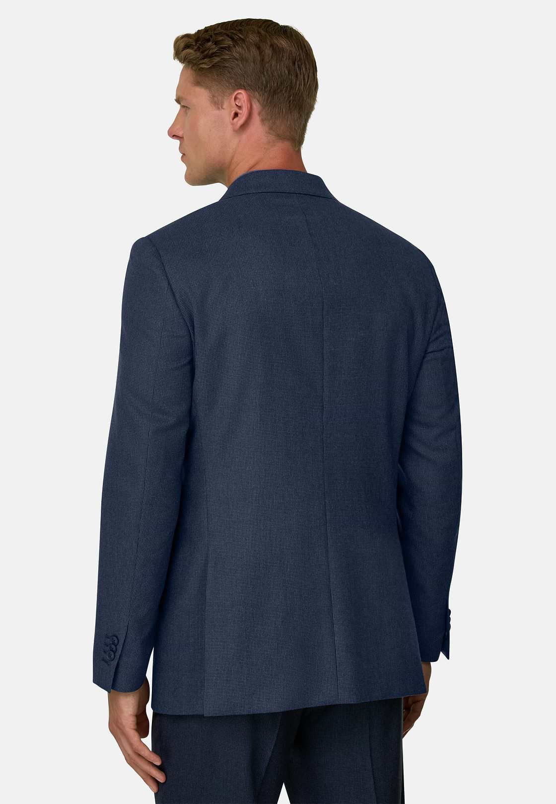 Suit Micro Patterned 100% Wool, Blue, hi-res, 5