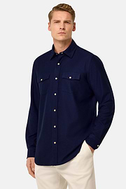 Regular Fit Cotton Shirt, Navy blue, hi-res