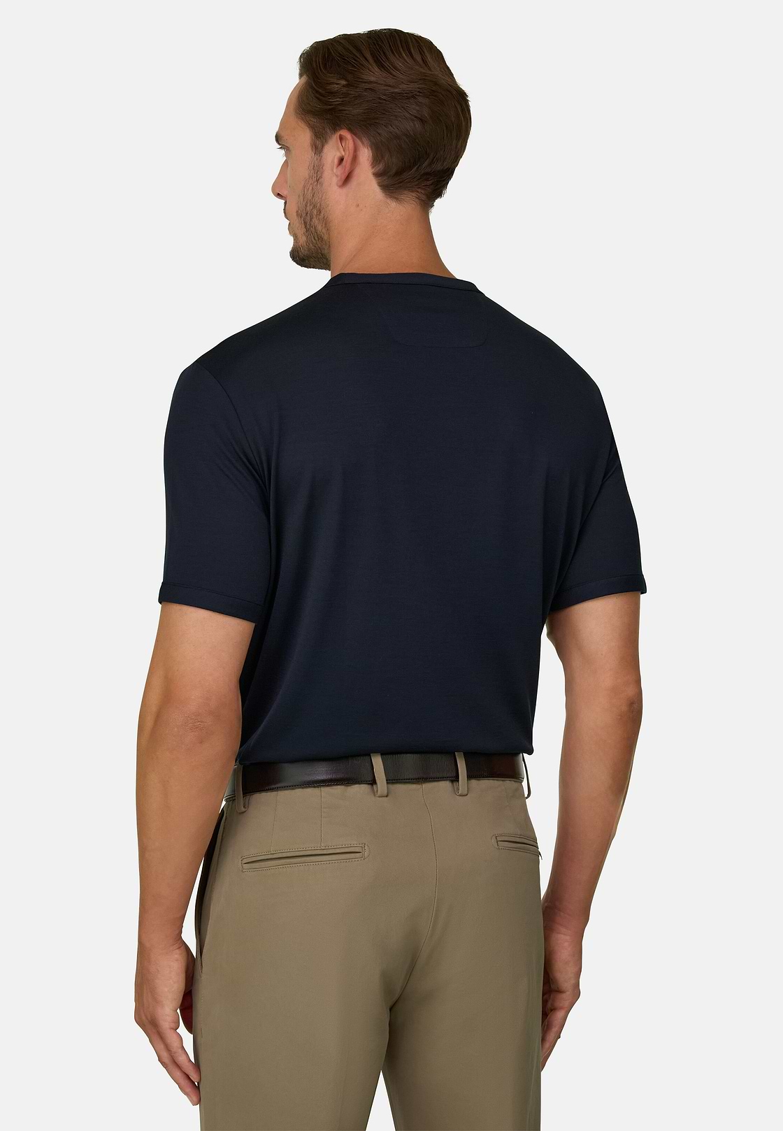 T-Shirt in Wool Jersey WOOLTECH, Navy blue, hi-res, 4