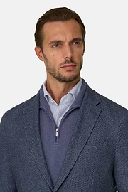 Blazer Micro Patterned Wool Blend, Navy blue, thumb, 3