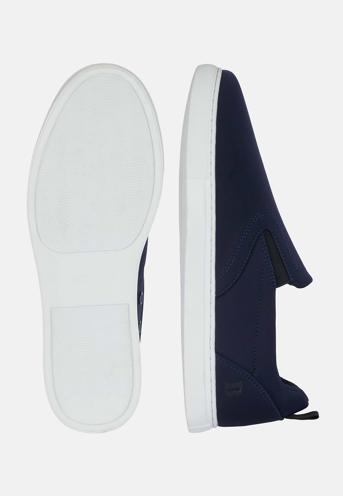 Slip-Ons In Navy Blue Technical Fabric, Navy blue, hi-res