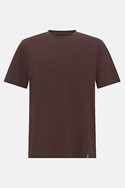 T-Shirt In Stretch Supima Cotton, Dark brown, hi-res