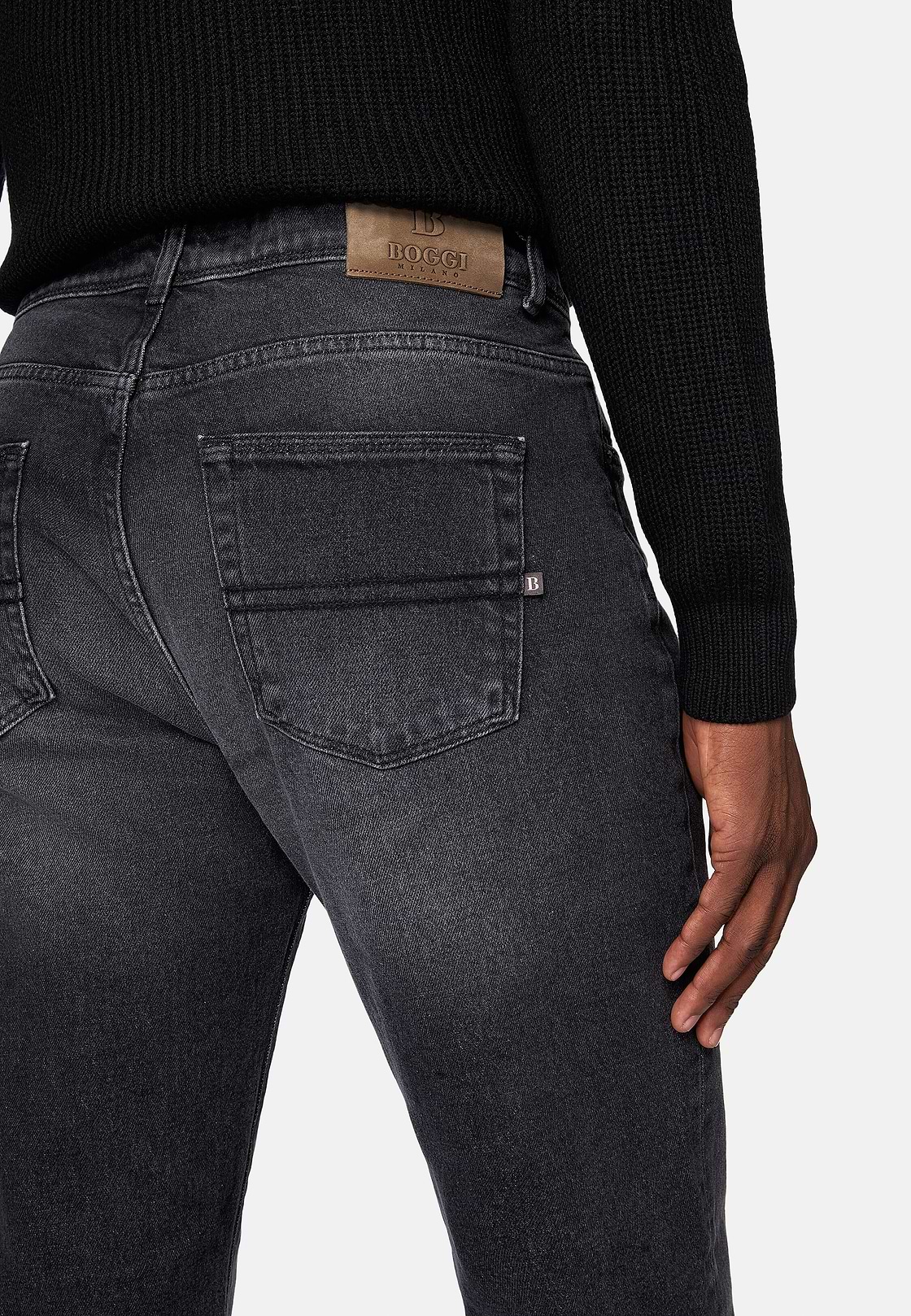 Vaquero De Denim Elástico Negro, Negro, hi-res