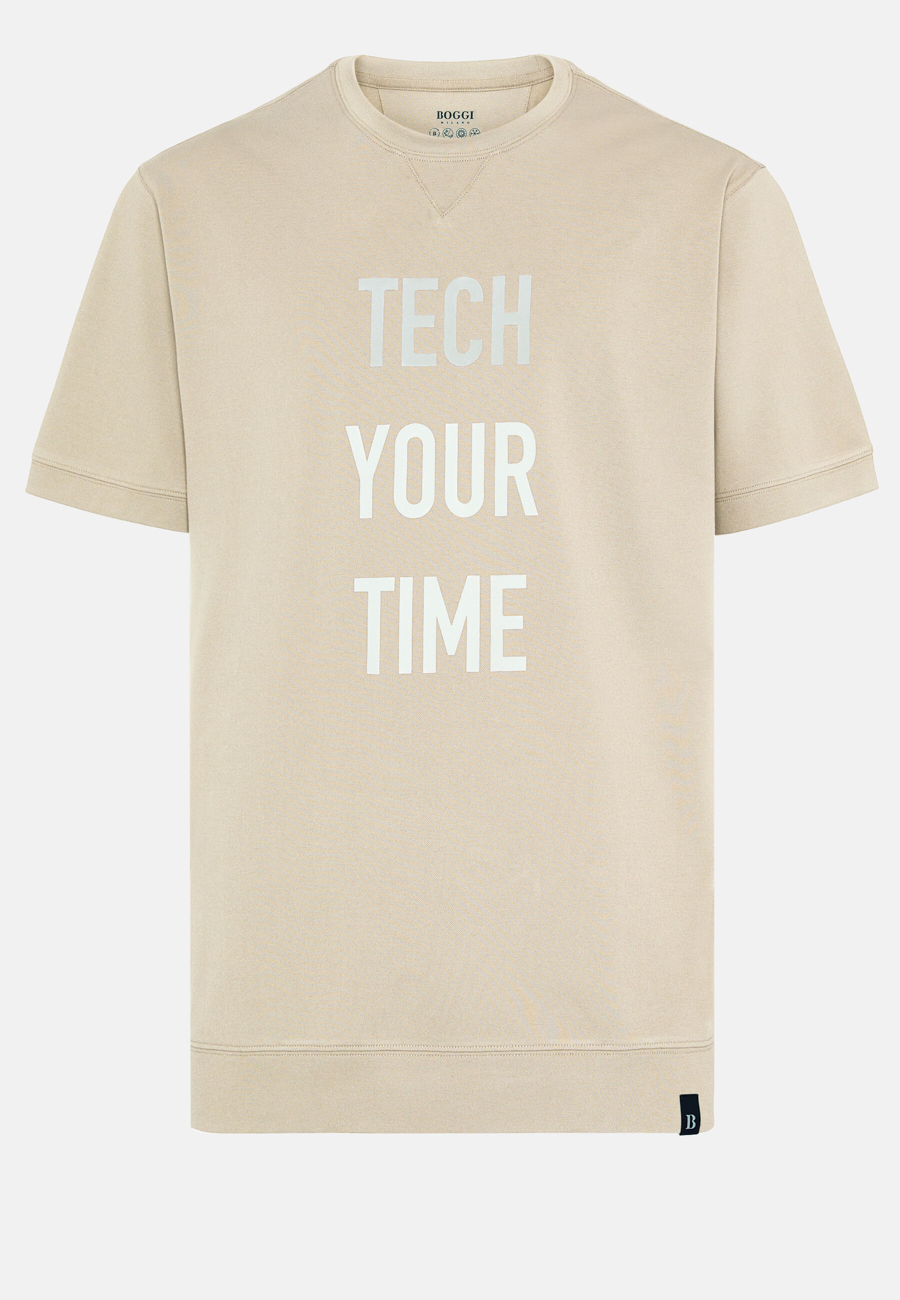 T-shirt En Piqué Performant, Beige, hi-res