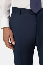 Suit Micro Patterned Stretch Wool, Navy blue, thumb, 3