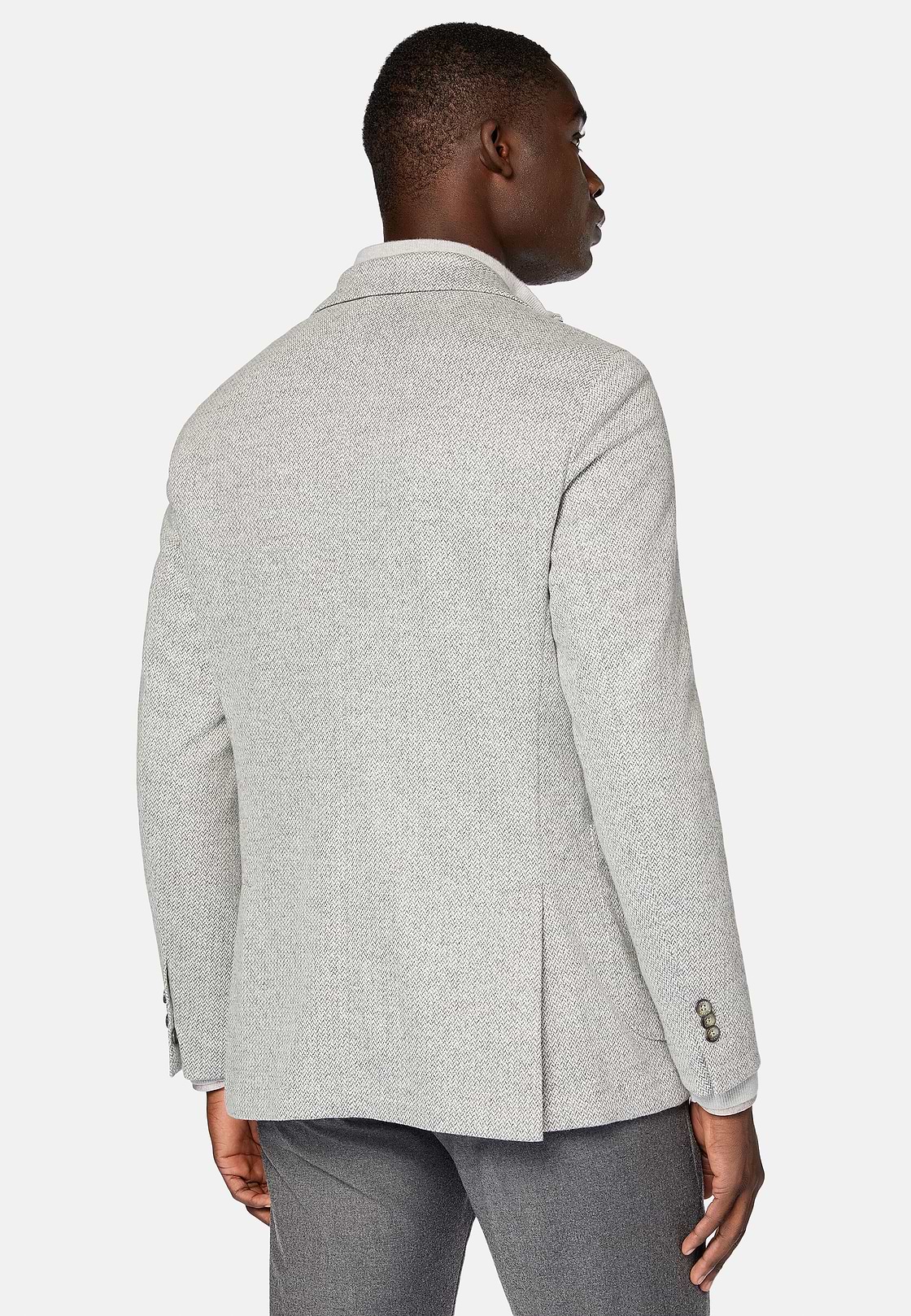 Veste Grise B Jersey En Coton Mélangé, Gris, hi-res