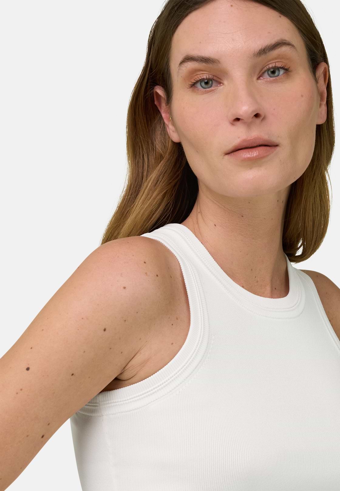 Top Aus Viskose-Nylon-Strick, Weiß, hi-res, 4