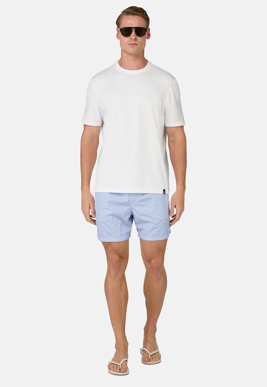 T-Shirt In Stretch Supima Cotton, White, hi-res