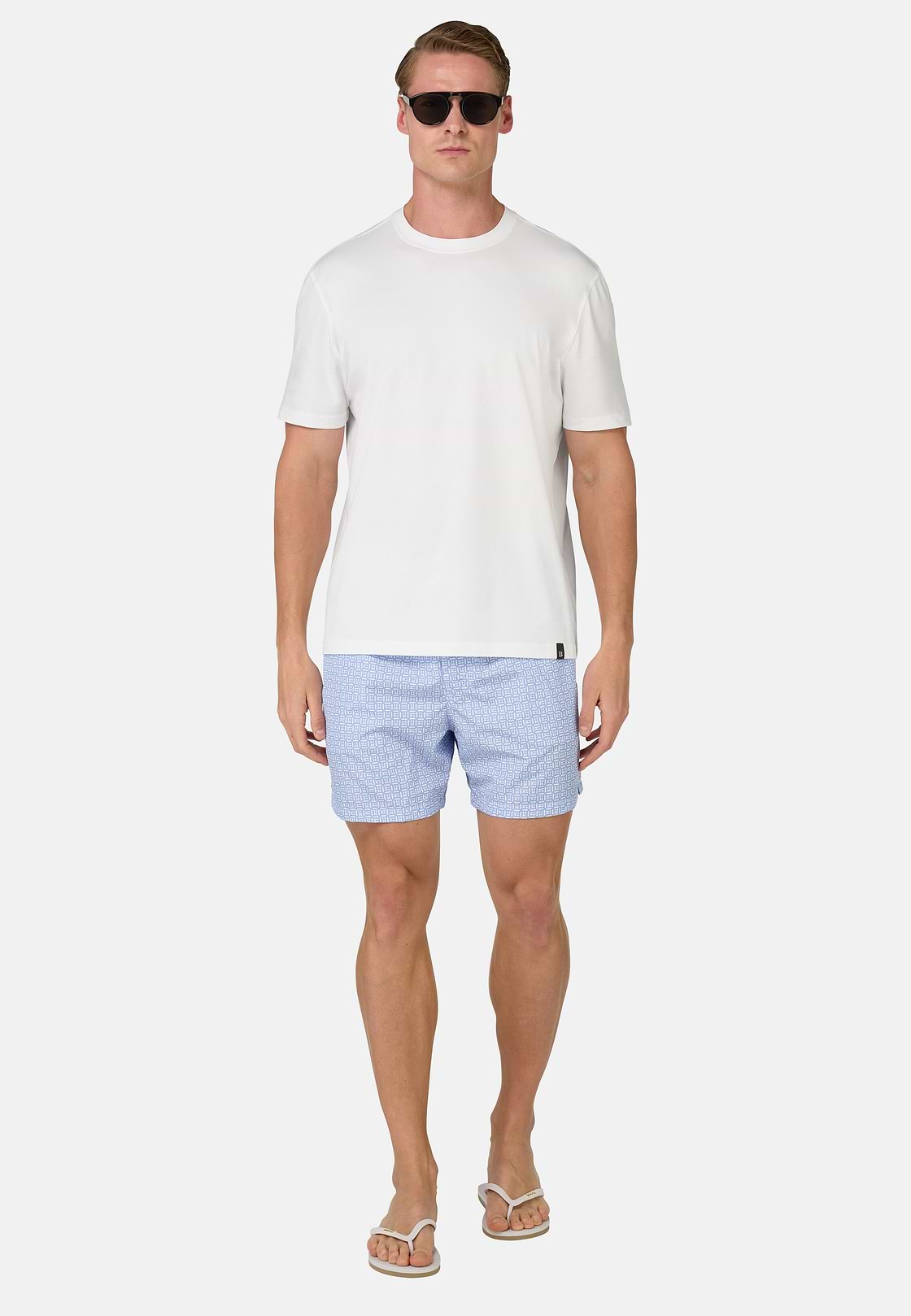 T-Shirt In Stretch Supima Cotton, White, hi-res