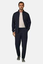 Trousers in Scuba, Navy blue, thumb, 2