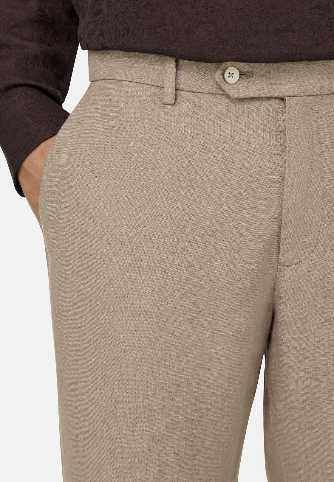 Pantalon En Lin, Taupe, hi-res, 4