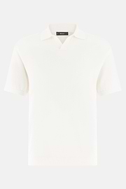 Polo Di Maglia In Cotone Seta, Bianco, thumb, 5