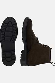 Stiefeletten aus Veloursleder, Dunkelbraun, thumb, 4