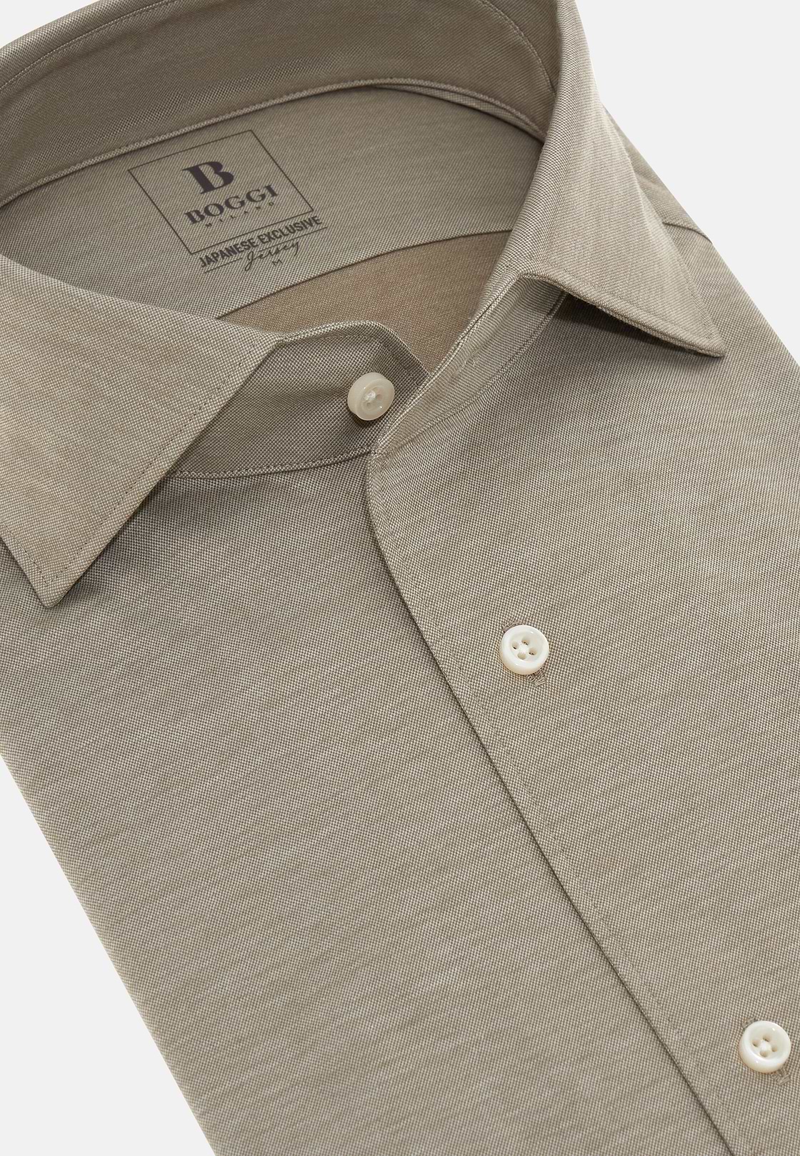 Polohemd Aus Japanischem Jersey Regular Fit, Taupe, hi-res