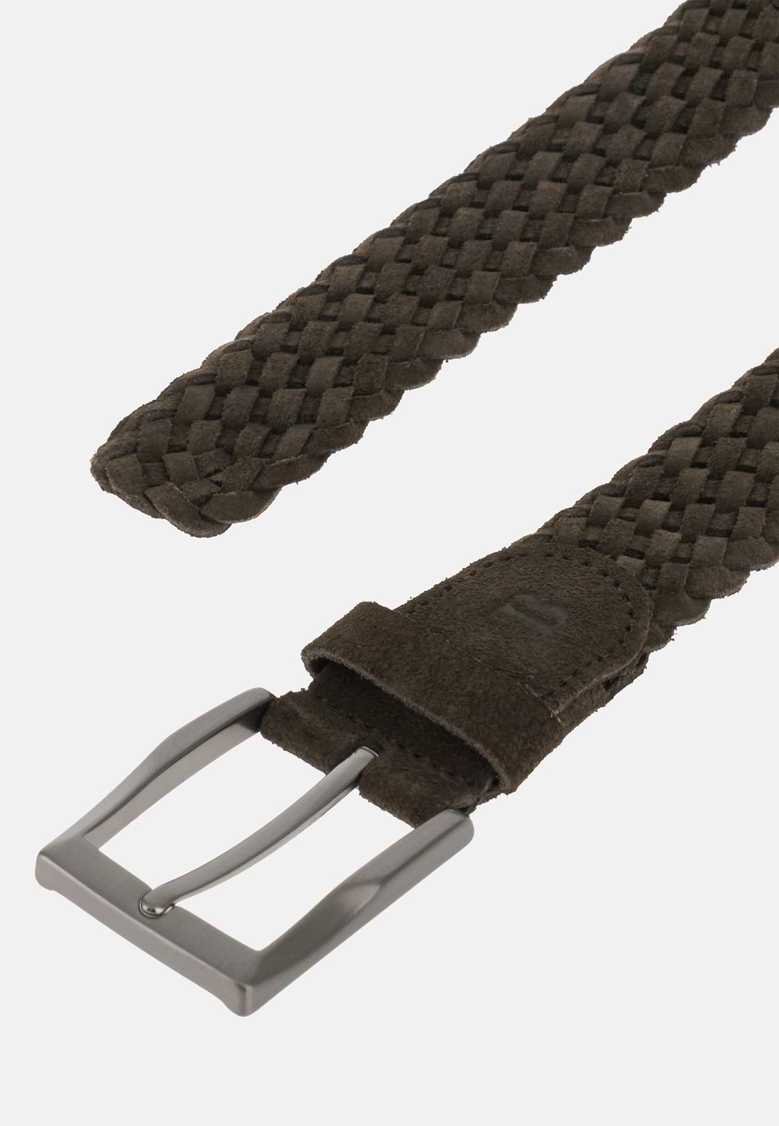 Woven Suede Belt, Brown, hi-res, 2