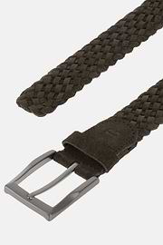 Woven Suede Belt, Brown, thumb, 2