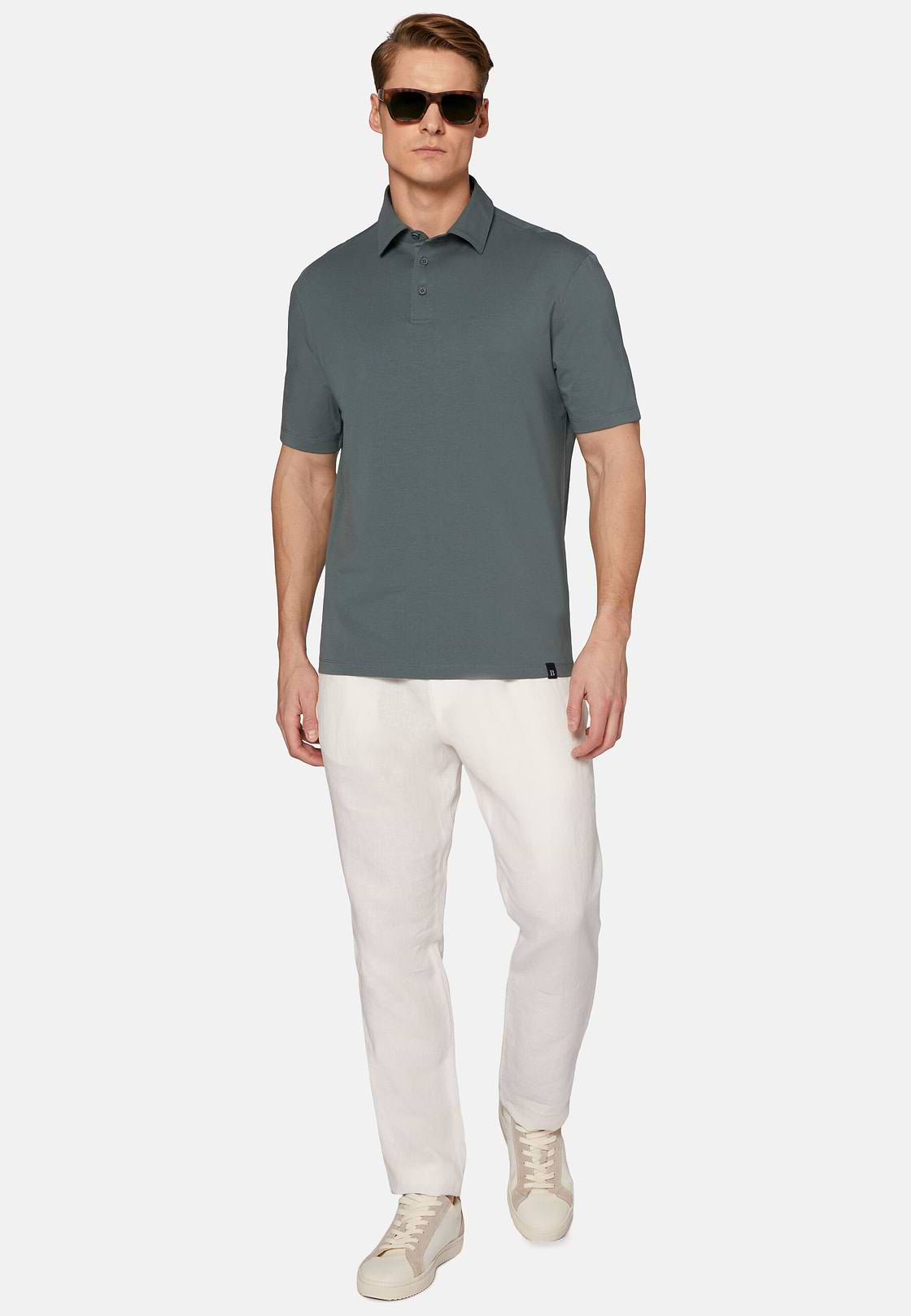 Polo En Coton Supima Stretch, Vert, hi-res