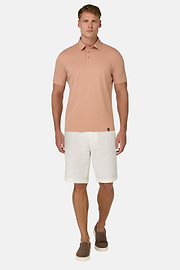 Polo Shirt In Stretch Supima Cotton, Orange, hi-res