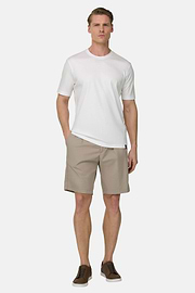 Bermuda In Cotone Con Coulisse, Taupe, thumb, 2