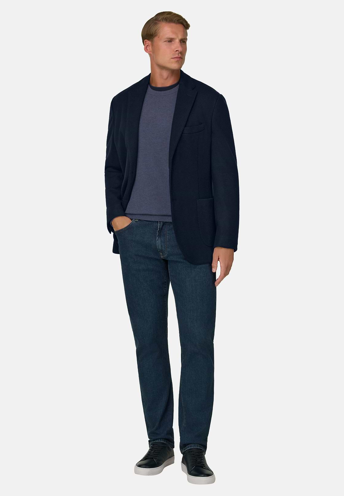 Blazer Micro Patterned Wool Blend, Navy blue, hi-res, 2