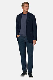 Blazer Micro Patterned Wool Blend, Navy blue, thumb, 2