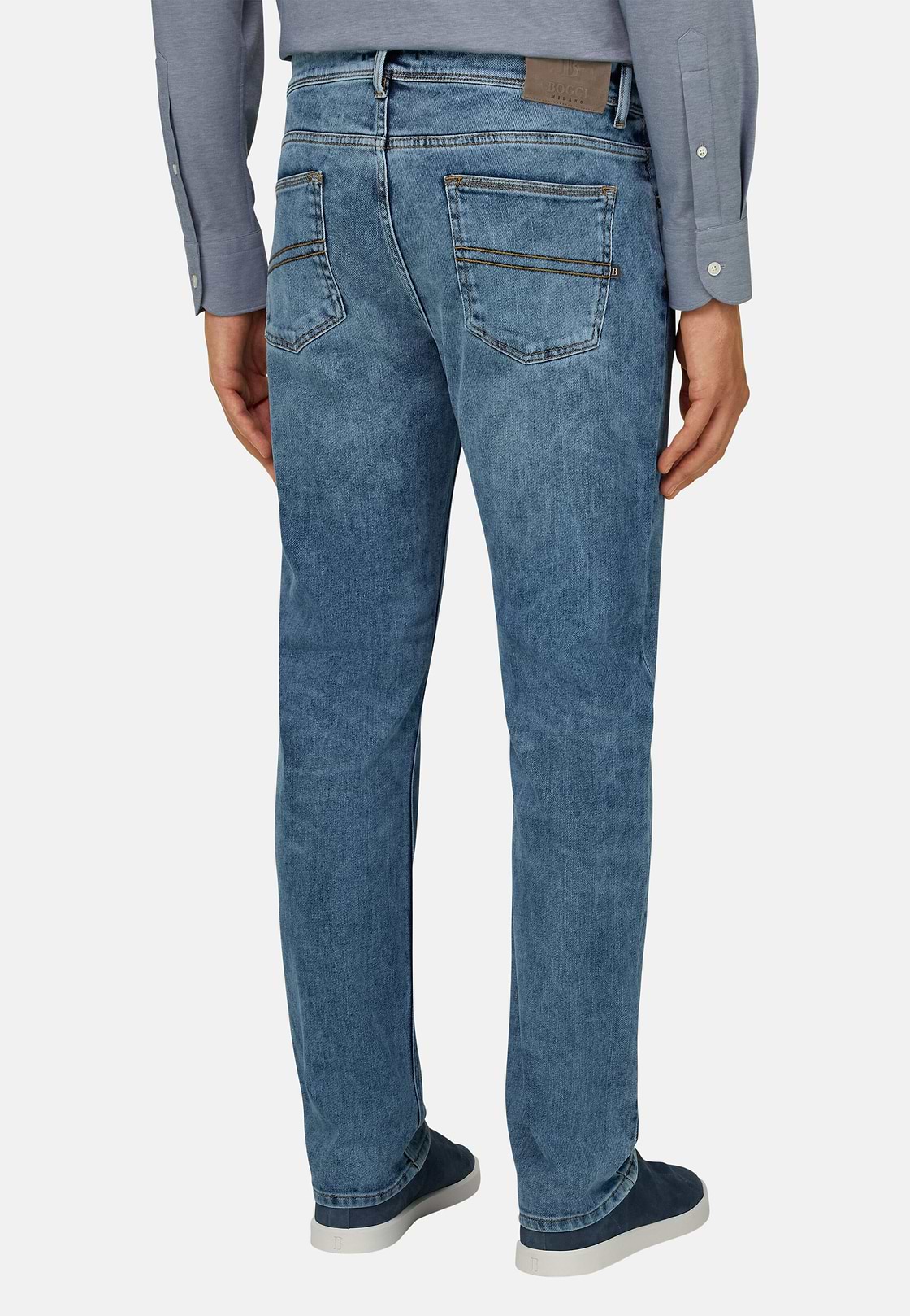 Niebieskie jeansy ze stretchem, Medium Blue, hi-res, 3
