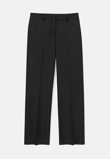 Technical Wool Trousers, Black, hi-res