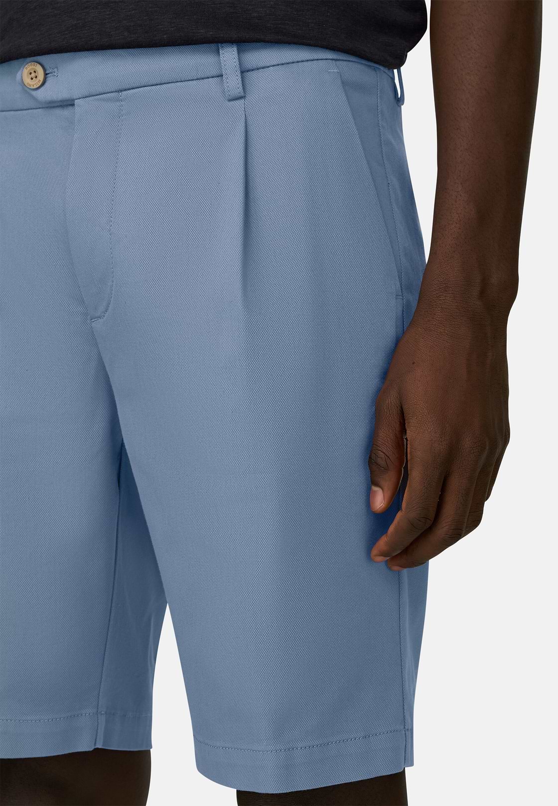Bermudahose Aus Elastischem Tencel, Air-blau, hi-res, 4