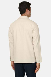 Giacca Camicia In Cotone Lino, Sabbia, thumb, 3