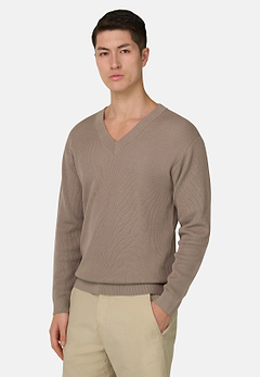 Maglia Scollo V In Cotone Seta